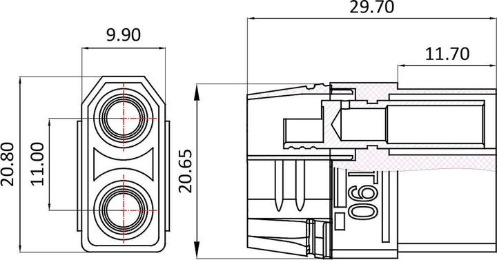 Produktbild Jamara Hochstromstecker/Buchse XT90 vergoldet Grip mit Isolierkappe 1 Paar