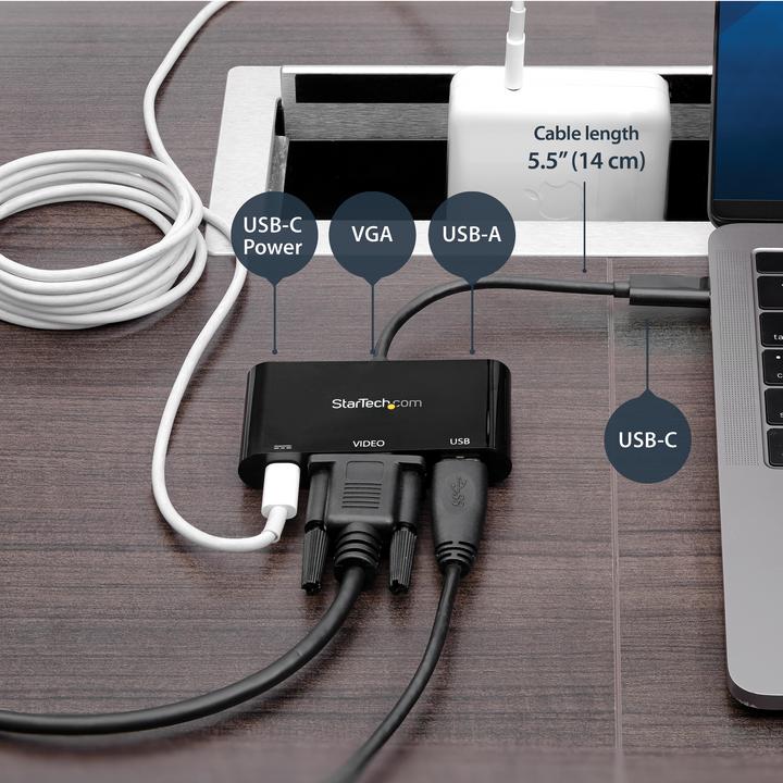 Actual product image StarTech USB-C to VGA Multifunction Adapter (USB-C, 1 Ports)