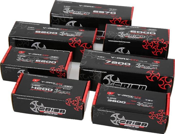 Immagine prodotto Team Orion V-Max-HV Graphene Tech 8200 7.6V 2S 128C (7.60 V, 8200 mAh)