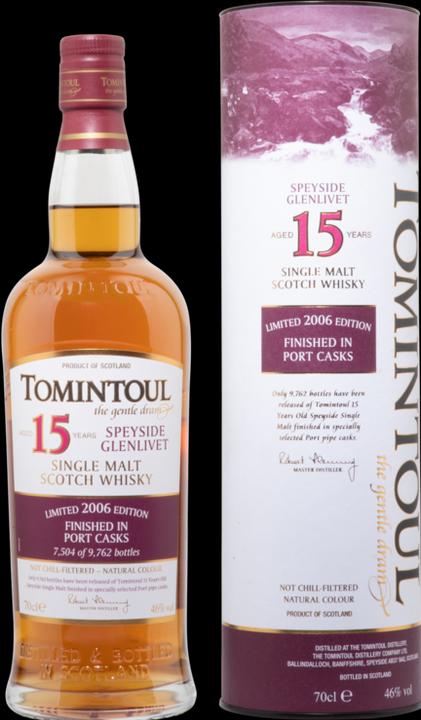 Tomintoul 15 Years Old PORT CASKS Finish Limited Edition 2006 46% Vol. 0,7l in Geschenkbox (Single Malt)