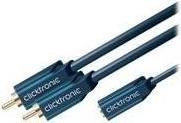 Produktbild clicktronic MP3 Y-Adapter (0.10 m, 3.5mm Klinke (AUX), Cinch)