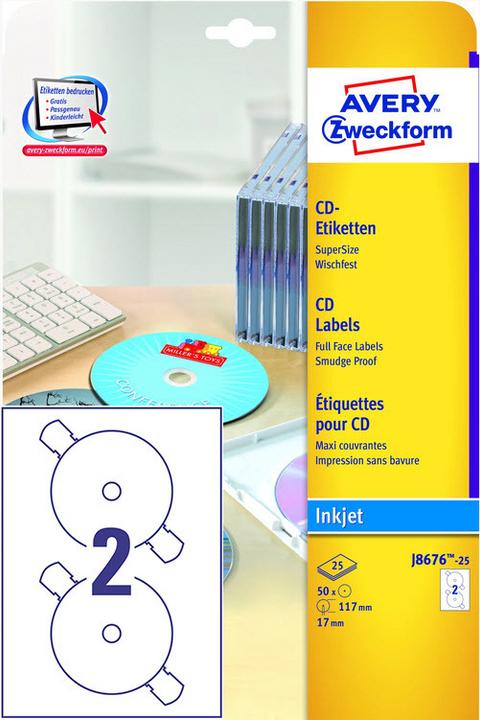 Produktbild Avery CD-Etiketten SuperSize