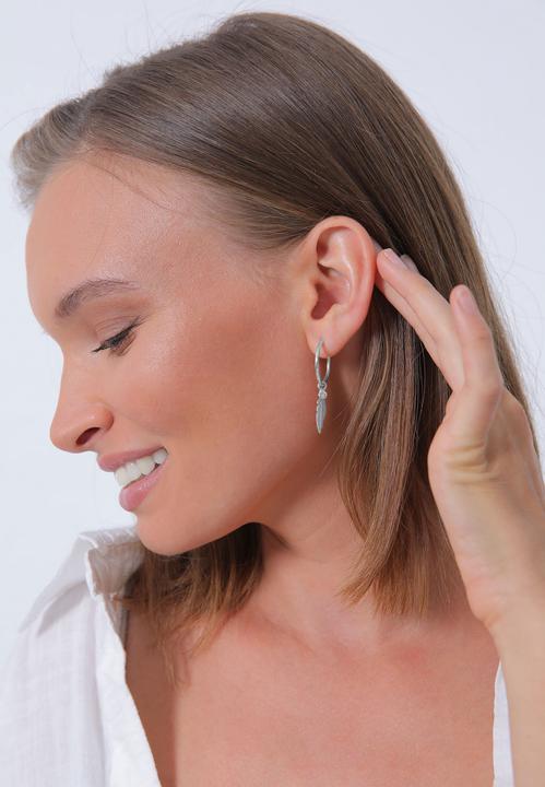 Actual product image Elli Creoles feather (925 Silver)