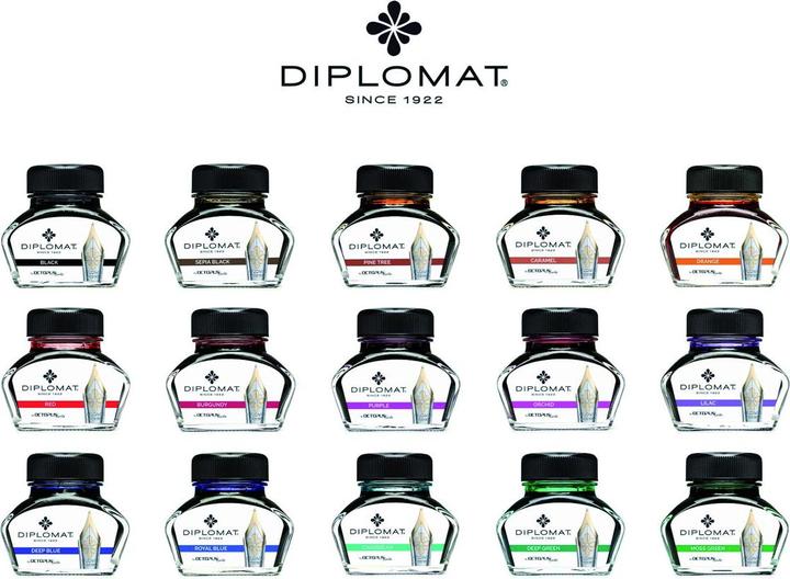 Image du produit Diplomat Verre à encre Sépia Noir 30ml (Dispositif de recharge, Noir)