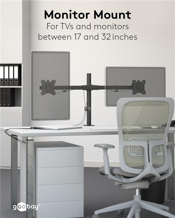 Actual product image Goobay Doppel-Monitorhalterung (Table, 32")