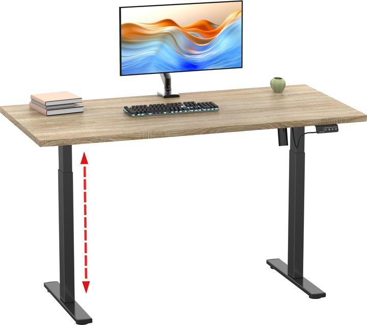 Produktbild VCM Schreibtisch verstellbar Lona 110x80 sw (110 x 80 x 120 cm)