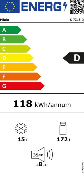 Energie-Label Miele Kühlschrank K 7318 D (187 l)