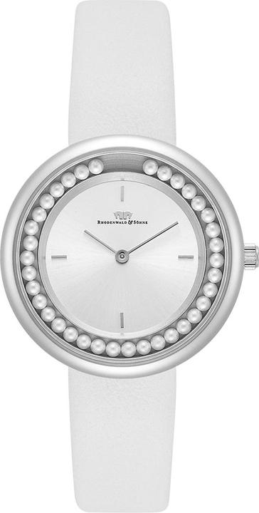 Damen Quarzuhr Pearl Echtleder Weiss - 32220 (Analoguhr, 32 mm)
