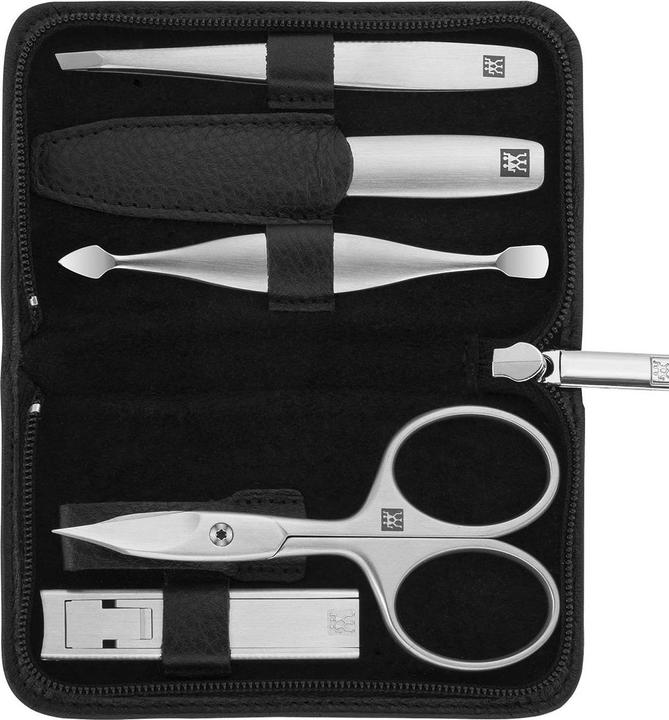 Image du produit Zwilling Étui zippé en cuir de yak noir 5 pcs.