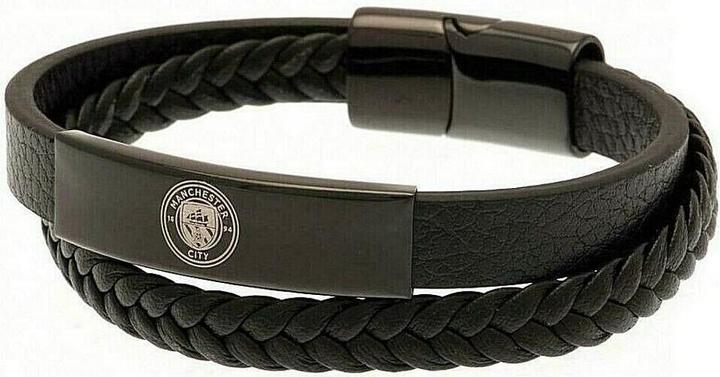 Produktbild Manchester City FC Wappen Armband Leder (100% synthetisches Material)