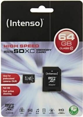 Produktbild Intenso microSD Class 10 (64 GB, microSDXC, U1)