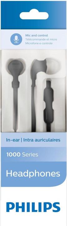 Actual product image Philips wired in-ear headphones, TAE1105BK (No noise cancelling, Cable)