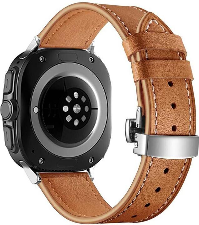 Cover-Discount Galaxy Watch Ultra (47mm) - Lederarmband Ersatz mit Butterfly Verschluss (Leder)