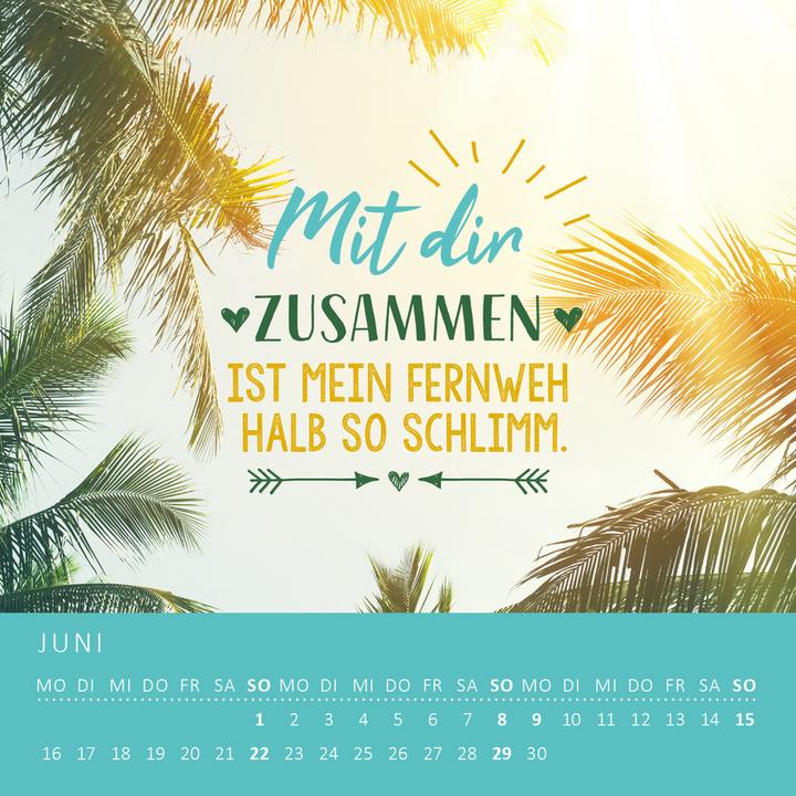 Image du produit Mini calendrier mensuel Tu es mon amour (11,5 x 11,5 cm, Allemand)