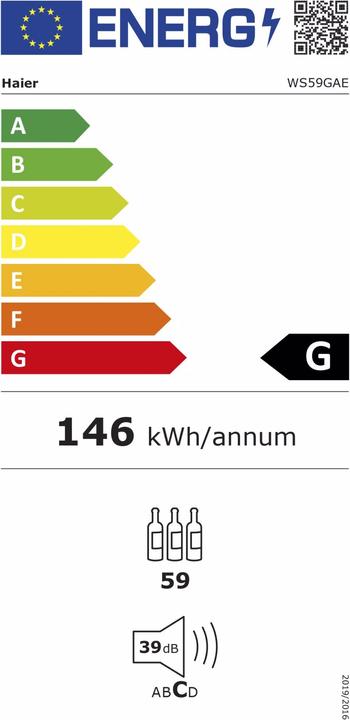 Label énergétique Haier WS59GAE