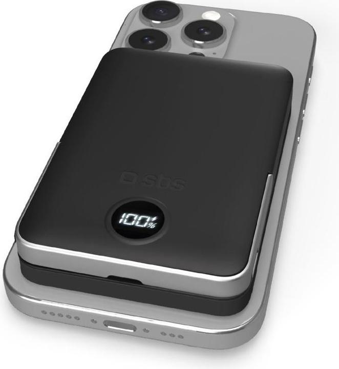 Actual product image SBS Wireless Power Bank 10,000 mAh with Stand and LCD (10000 mAh, 20 W, 37 Wh)