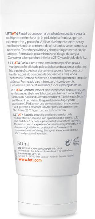 Produktbild Leti LETIAT4 Atopic Skin Facial Gesichtscreme, 50 ml Creme (50 ml, 24h Creme)