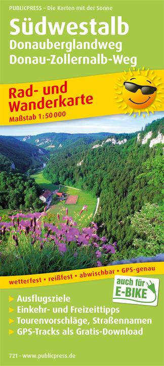 Produktbild Südwestalb, Donauberglandweg, Donau-Zollernalb-Weg 1 : 50 000 Rad- und Wanderkarte 50000