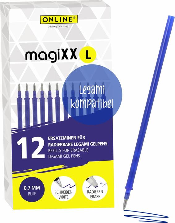 Online 12er Pack Gel-Mine magiXX L radierbar, blau (Gel mine, Blue, 0.70 mm)