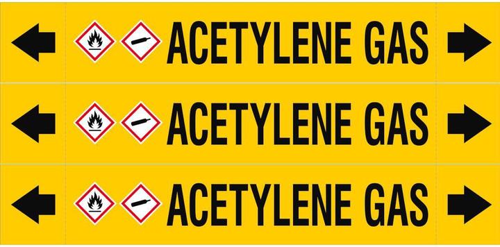 Energy Label Brady ASME - Pipe markers - Acetylene Gas