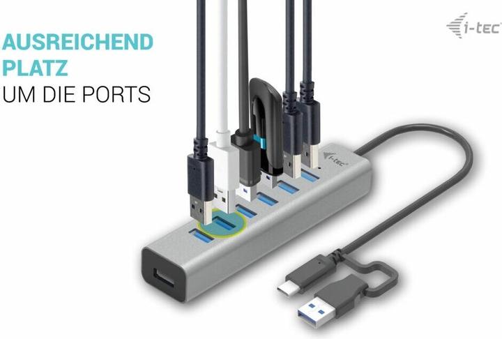 Actual product image i-tec C31HUBMETAL703 (USB-C, USB-A, 7 Ports)