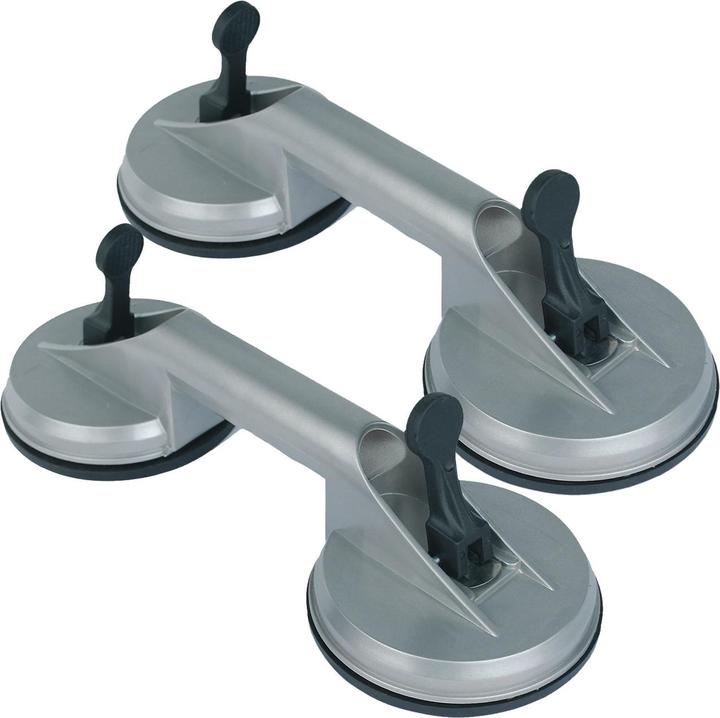 Produktbild Mannesmann 2er-Set Saugheber mit 2 KÃ¶pfen, Tragkraft 70 kg (70 kg)