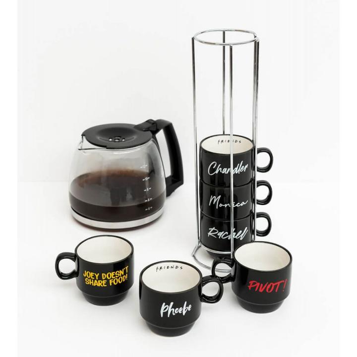 Actual product image Friends - Set of ceramic mugs with stand 150 ml 6 pcs. (150 ml, 6 x)