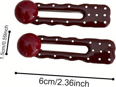 Produktbild Activity Board Rote und weisse gepunktete Haarspangen im Vintage-Stil - 2er-Set (2 Stk.)