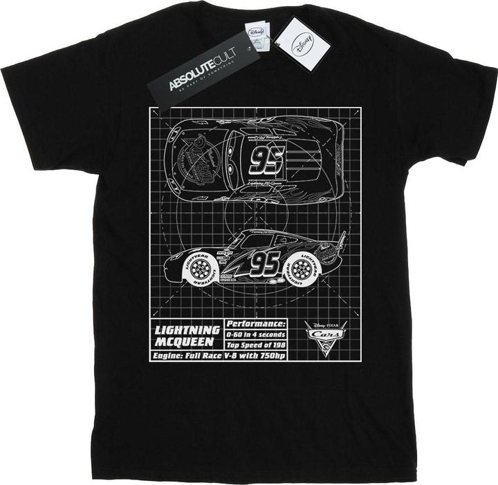 Disney Cars Lightning McQueen Blueprint TShirt Jungen