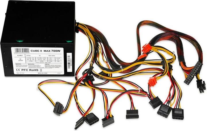 Immagine prodotto iBox Alimentatore CUBE II 700W APFC 12CM FAN Juodas EDITION (700 W)