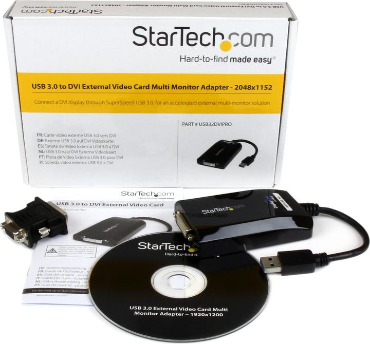 Produktbild StarTech USB 3 To Dvi Video Adapter (DVI, USB-A, 7.80 cm)