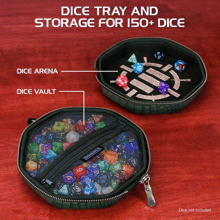Actual product image Geronimo Games ENHANCE Tabletop Collector's Edition Dice Case Green Dragon Scales