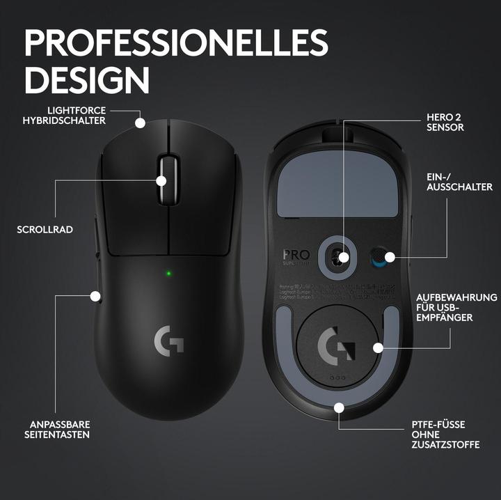 Produktbild Logitech G Pro X Superlight 2 (Kabelgebunden, Kabellos)