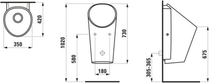 Immagine prodotto Laufen Orinatoio ad aspirazione Lema, L/A: 350/420/730 mm, senza acqua, H843197 (Sifone di aspirazione)