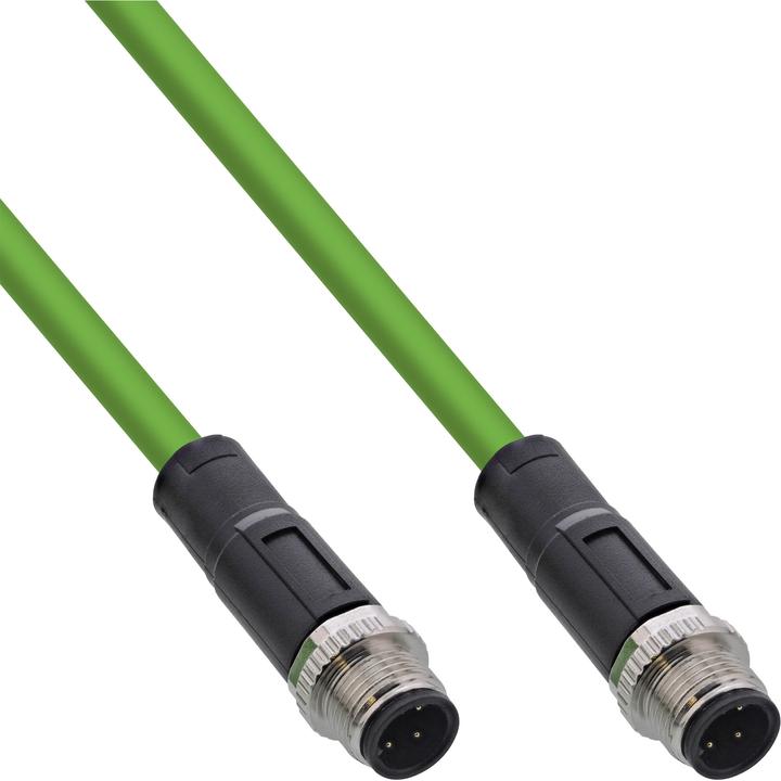 Image du produit InLine Câble réseau industriel, M12 4 broches codage D mâle/femelle, PUR, 7,5m (SF/UTP, CAT5e, 7.50 m)