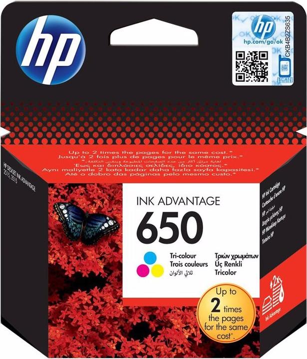 Actual product image HP 650 - Colour (Cyan, Magenta, Yellow) - Original (M, C, Y)