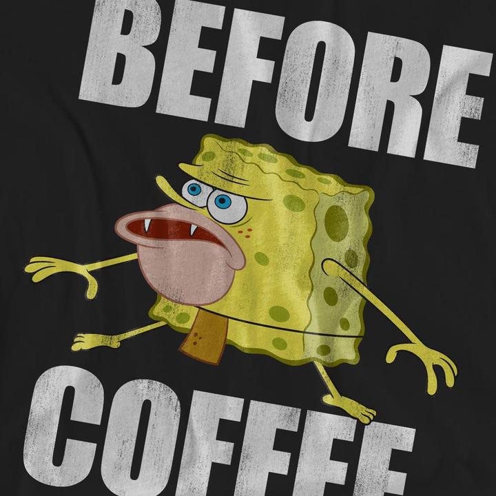 Image du produit Spongebob Squarepants - T-shirt BEFORE COFFEE MEME - Adulte (XL)