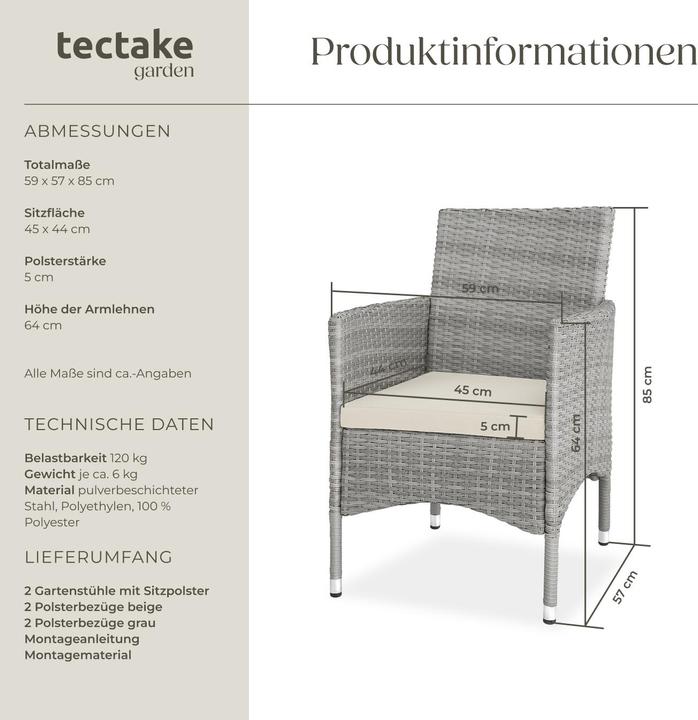 Produktbild tectake 2 Rattansessel