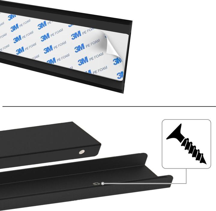 Produktbild Hama Kabelkanal aus Metall, magnetisch, 90 x 5,6 x 1,6 cm, Schwarz (Kabelkanal, 90 cm)