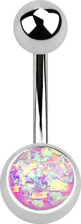 Produktbild Star Piercing Banane silber mit Opal Glitter violett (Chirurgenstahl 316L, ohne Messing)