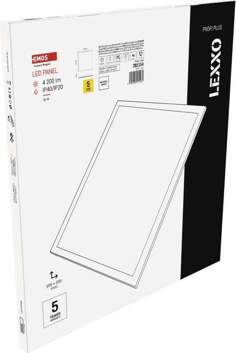 Immagine prodotto Emos Lampada da incasso LED LEXXO Backlit 60×60, quadrata, bianca, 30W neutro. (4200 lm)