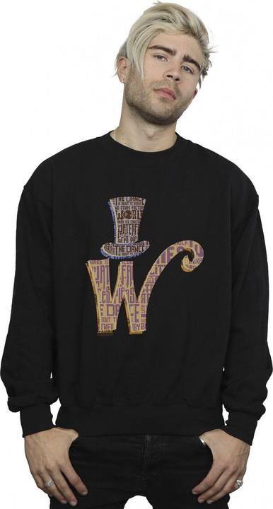 Actual product image Willy Wonka & the Chocolate Factory Mens W Logo Hat Sweatshirt (L)