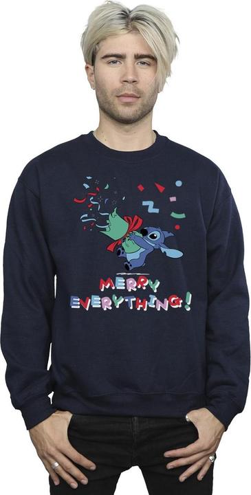 Actual product image Disney Mens Lilo And Stitch Stitch Merry Everything Sweatshirt (L)