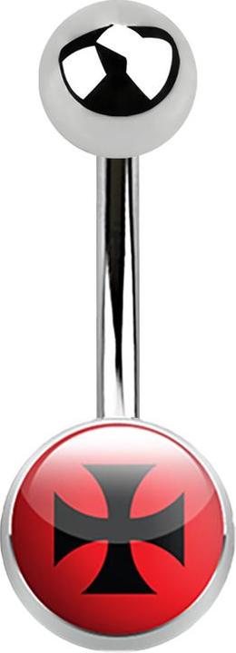 Produktbild Star Piercing Banane silber mit Logo Kreuz (Chirurgenstahl 316L, ohne Messing)