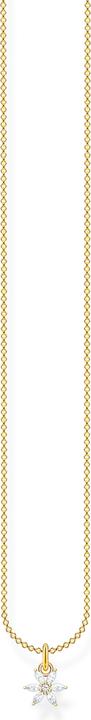 Produktbild Thomas Sabo Kette Blume weisse Steine (Vergoldet, Mit Stein(en), 925er Silber, 45 cm)