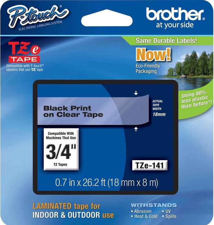 Actual product image Brother Tze-141 (1.80 cm, Black)