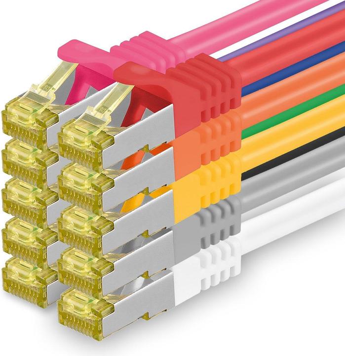 Produktbild 1aTTack Cat.7 Netzwerkkabel-Set (10 Stück) (PiMF, S/FTP, CAT7)