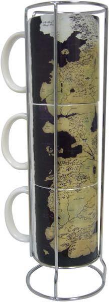 SD Toys Game of Thrones cup set with metal stand Map Of Westeros (330 ml, 3 x)