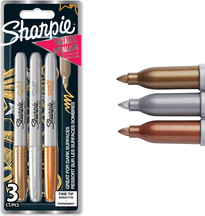Immagine prodotto Sharpie Feiner Permanentmarker (Argento, 1.40 mm, 3 x)