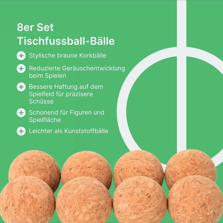 Image du produit Hermex Lot de 8 ballons de football de table en liège Mini ballons de football Ballons de football de